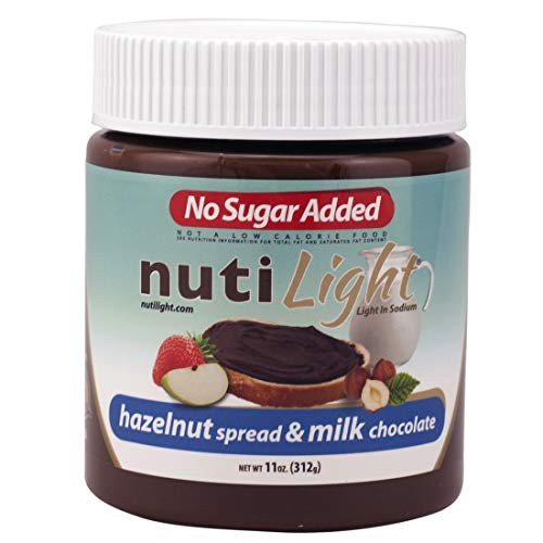 Nutilight No Sugar Added Keto-friendly Hazelnut Spread and Milk Chocolate 11 Ounces (Pack of 2)