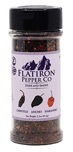 Flatiron Pepper Co, Dark and Smoky Premium Smoked Chile Flakes. Chipotle - Ancho - Habanero