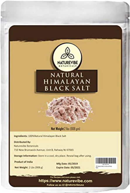 Naturevibe Botanicals 100 Natural Healthy Himalayan Black Salt 2lb 32 ounces Gluten Free Non GMO Fine Cooking Size Adds taste and Flavour Packaging may vary Naturevibe Botanicals 100 Natural Healthy Himalayan Black Salt 2lb 32 ounces Gluten Free Non GMO Fine Cooking Size Adds taste and Flavour Packaging may vary