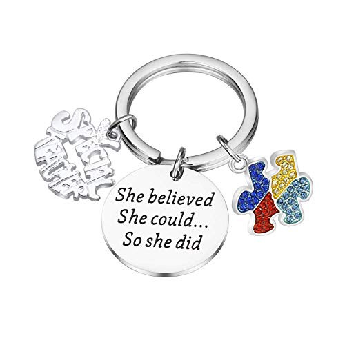 Lywjyb Birdgot She Believed Special Teacher Keychain  She Believed Special Teacher Keychain