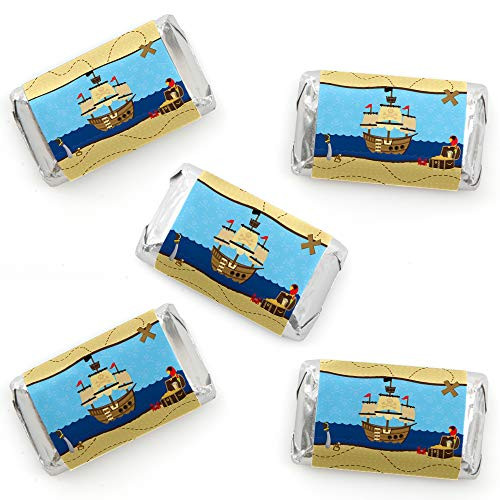 Ahoy Mates! Pirate - Mini Candy Bar Wrapper Stickers - Baby Shower or Birthday Party Small Favors - 40 Count Ahoy Mates! Pirate - Mini Candy Bar Wrapper Stickers - Baby Shower or Birthday Party Small Favors - 40 Count