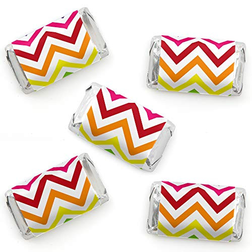 Chevron Rainbow - Mini Candy Bar Wrapper Stickers - Baby, Bridal Shower or Birthday Party Small Favors - 40 Count Chevron Rainbow - Mini Candy Bar Wrapper Stickers - Baby, Bridal Shower or Birthday Party Small Favors - 40 Count