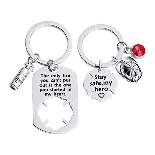 Firefighter Gifts for Men The Only Fire You Can t Put Out Is the One You Started in My Heart Firefighter Keychain Set Firemans Wife Gift  Firefighter Keychain Set
