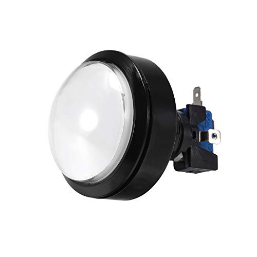 uxcell Game Push Button 62mm Round 12V LED Illuminated Push Button Switch with Micro Switch for Arcade Video Games White 1pcs
