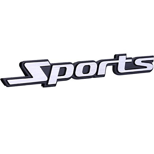 TK KLZ 3D Metal SPORT Premium Car Side Fender Rear Trunk Emblem Badge Decals for JEEP BMW Dodge Mercedes Benz Chrysler Toyota Honda Nissan Kia Chevrolet Ford  White