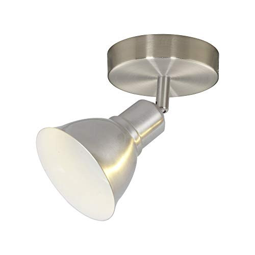 BONLICHT 1 Light Adjustable Spotlight Track Lighting Brushed Nickel Track Light Fixture Modern Ceiling Wall Track Light Picture Lighting Cabinet Light Bulbs Included