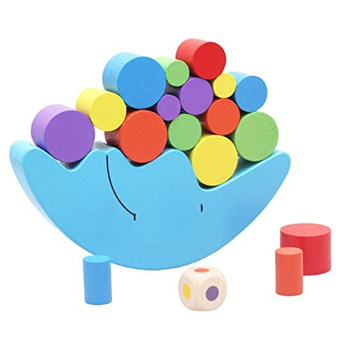 Echony Moon Equilibrium Game Wooden Stacking Toy Moon Equilibrium Game Wooden Stacking Blocks Balancing Game Sorting Toy for Kids