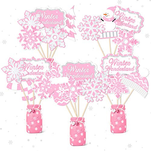 Pink Snowflake Centerpieces Sticks Pink Winter Wonderland Table Toppers for Winter Onederland 1st Birthday Party Frozen Themed Party Decorations Little Snowflake Baby Shower Winter Wedding Supplies Pink Snowflake Centerpieces Sticks Pink Winter Wonderland Table Toppers for Winter Onederland 1st Birthday Party Frozen Themed Party Decorations Little Snowflake Baby Shower Winter Wedding Supplies