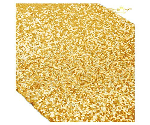 Sequin Table Runner Gold Table Runner 14x108 Gliiter Table Runner for Parties Bridal Shower Decorations Sparkly Table Cover Sequin Table Runner 108 Inches Long  1 Gold