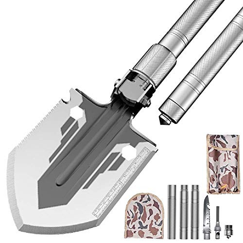 COTTEOX 24 in 1 Multi Purpose Folding Shovel Ultimate Survival Tool Military Portable Shovel Multitool Gifts Men