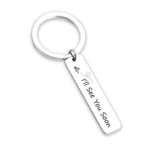 TOGON Long Distance Relationships Gifts I ll See You Soon Keychain Deployment Jewelry Gift Going Away Gift Valentine s Gift for Boyfriend Girlfriend Friends  See You Soon KR