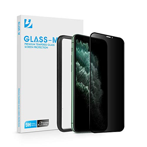 GLASS M Privacy Screen Protector for iPhone 11 Pro iPhone Xs iPhone X 180 Degree Anti spy Full Coverage Tempered Glass Screen Protector with Easy Installation Frame