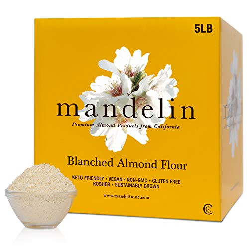 Mandelin Grower Direct Blanched Almond Flour  5 lb  Non GMO Gluten Free Vegan Keto Plant Based Diet Friendly