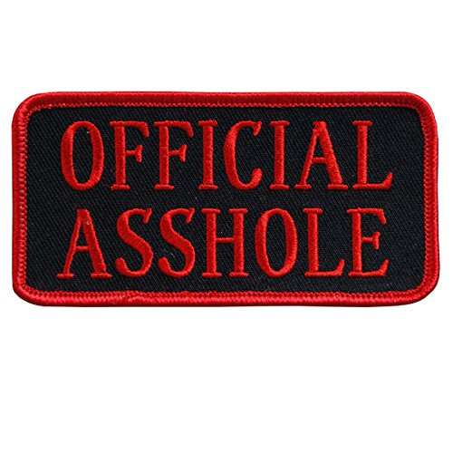 OFFICIAL ASSHOLE Embroidered Iron On   Saw On Rayon PATCH   4  x 2  Exceptional Quality