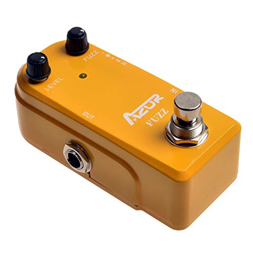 AZOR Vintage Fuzz Guitar Effect Pedal with True Bypass Mini Pedal Yellow AP 310