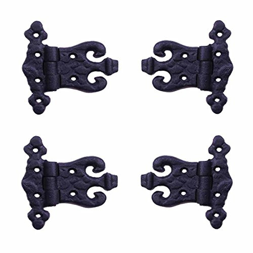 Renovator s Supply Black Wrought Iron Hinge for Door Or Cabinet Rustproof Set of 4