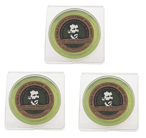 Col Conk World s Famous Shaving Soap Lime    3 Pack    Each piece Net Weight 225 Oz by Colonel Conk