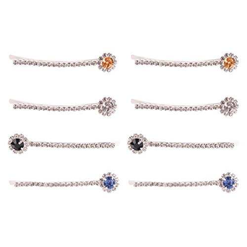 Rhinestone Crystal Hair Barrette Clip 8pcs Hair Pin Rhinestone Crystal Hair Barrette Clip 8pcs Hair Pin