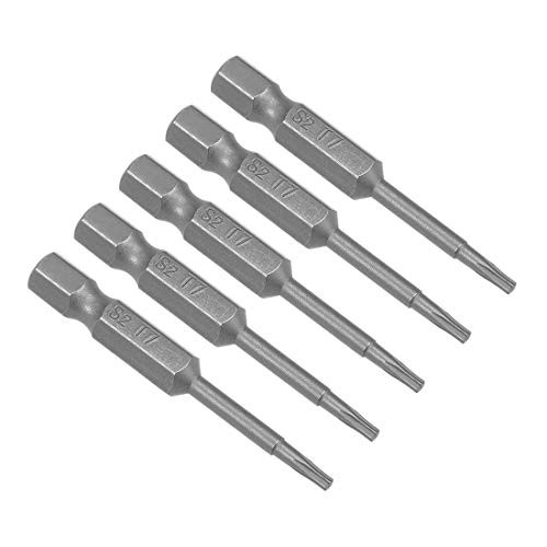 uxcell 5 Pcs T7 Magnetic Torx Screwdriver Bits 1 4 Inch Hex Shank 2 inch Length S2 Power Tool