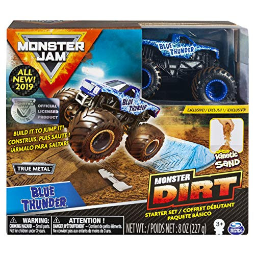 Monster Jam Blue Thunder Monster Dirt Starter Set, Featuring 8 Ounces of Monster Dirt & Truck