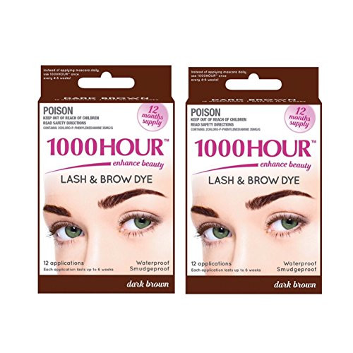 Combo Pack 1000 Hour Eyelash Brow Dye Tint Kit Permanent Mascara Dark Brown Dark Brown Combo Pack 1000 Hour Eyelash Brow Dye Tint Kit Permanent Mascara Dark Brown Dark Brown