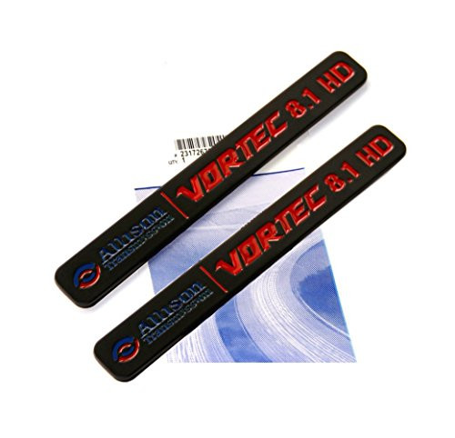 Yoaoo 2x OEM Allison Transmission 81Hd Emblem 81L Vortec Badge for 2500Hd 3500Hd Gmc Silverado Sierra Black Red