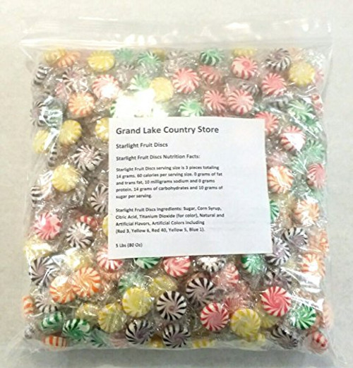 Starlight Fruit Discs 5 Lbs Bulk Hard Candy Approx 450 Pieces Starlight Fruit Discs 5 Lbs Bulk Hard Candy Approx 450 Pieces