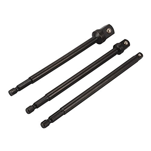 Impact Grade Socket Adapter Set Power Drill Sockets Adapter 6  Extension Bit 1 4  3 8  1 2  DriveTurns Power Drill Into High Speed Nut Driver Hex Shank Bit Square Driver