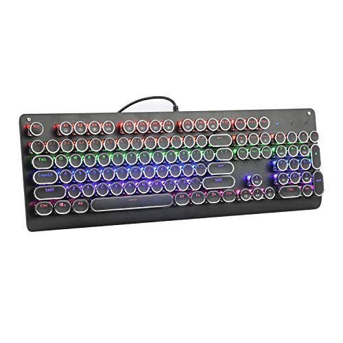 E YOOSO K600 Retro Mechanical Gaming Keyboard 104 Key LED Backlit Keyboard  Brown Switch Retro