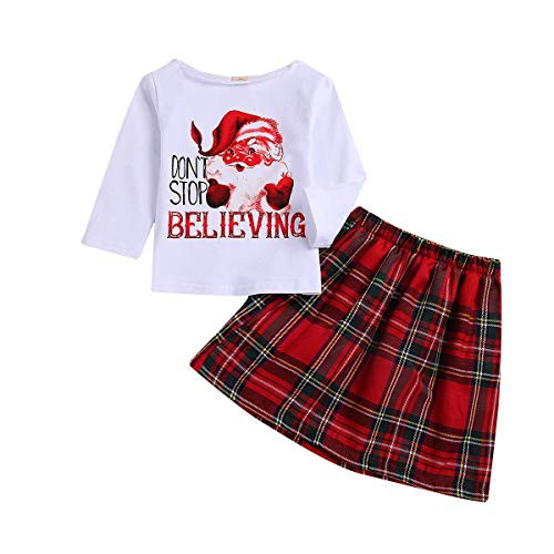 Toddler Baby Girls Dress Kid Baby Girls Ruffle Long Sleeve Tops   Tree Suspender Skirt Outfit Set