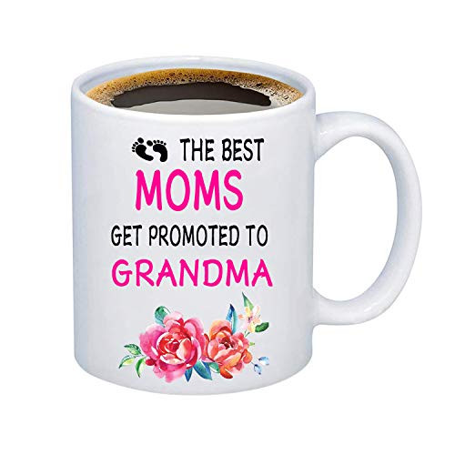 PXTIDY New Grandma Mugs Grandma To Be Presents The Best Moms Get Promoted to Grandma Pregnancy Announcement Coffee Mug for New Grandmother Baby Reveal Present Tea Cup Grandma PXTIDY New Grandma Mugs Grandma To Be Presents The Best Moms Get Promoted to Grandma Pregnancy Announcement Coffee Mug for New Grandmother Baby Reveal Present Tea Cup Grandma