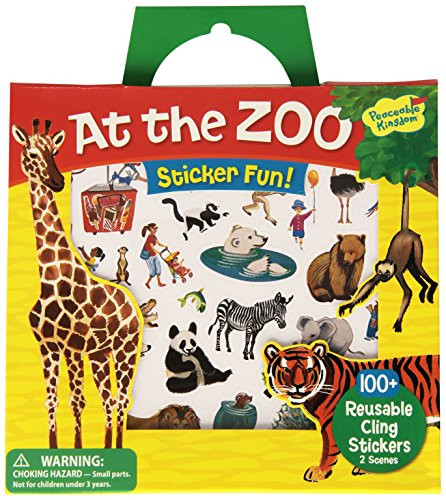 Peaceable Kingdom Press Sticker Fun! At The Zoo Reusable Sticker Tote