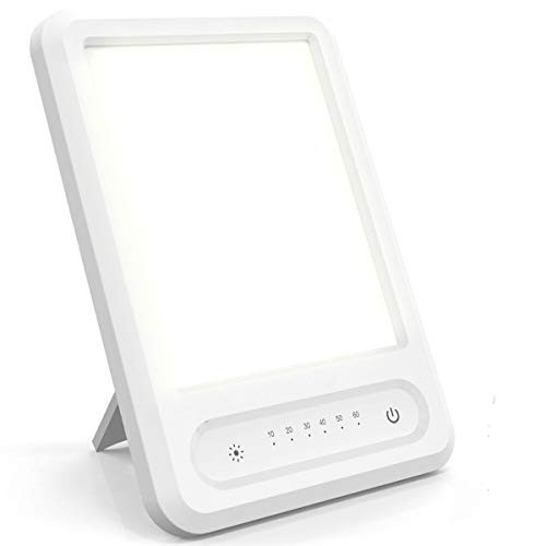 Light Therapy Lamp Happy LightsLED Bright White Therapy Light  UV Free 10000 Lux BrightnessTimer FunctionAdjustable Touch ControlStanding Bracketfor Home Office Use Happy Life