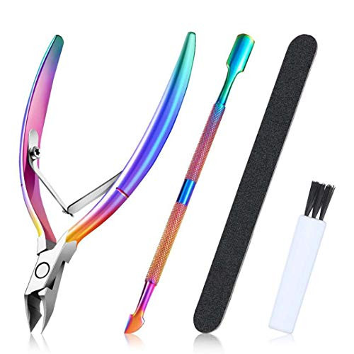 Cuticle Trimmer with Cuticle Pusher   Cuticle Nippers Professional Stainless Steel Durable Pedicure Manicure Tools for Fingernails and Toenails