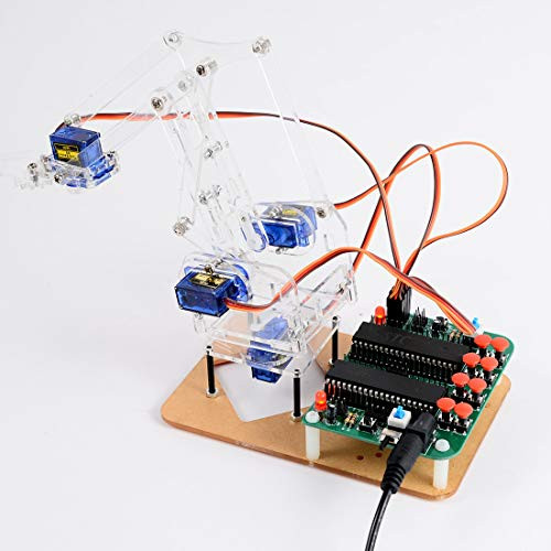 Ddiy acrylic robot sg90 steering gear application manipulator 51 single chip solder assembly DIY electronic production welding practice project Kit