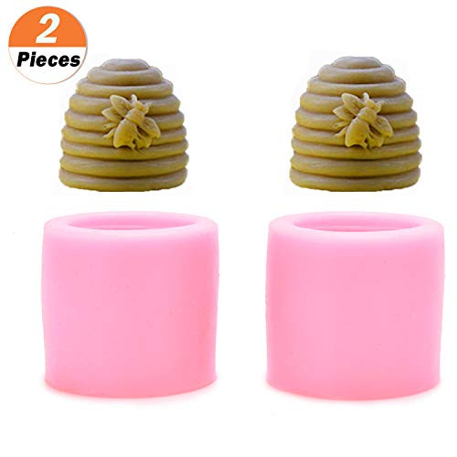 2 Pack Bee Candle Molds - Buytra Silicone Bee Mold for Homemade Candle, Mini Soap, Lotion Bar, Fondant, Chocolate, Candy, Cake Decorating, Polymer Fimo Clay Etc