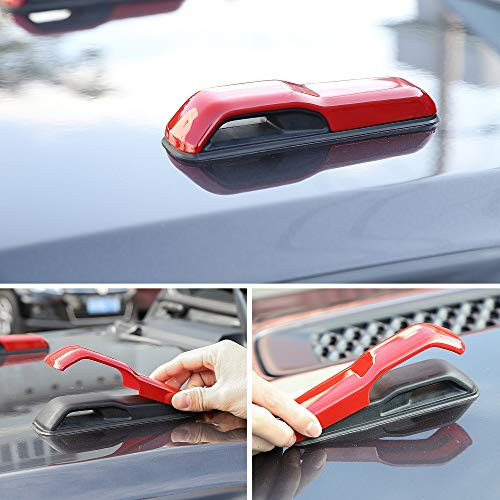 CheroCar JL JT Engine Hood Hinge Cover Decoration Cover Stickers Exterior Accessories for Jeep Wrangler JL 2018 2020 for 2020 Jeep Gladiator JT Red