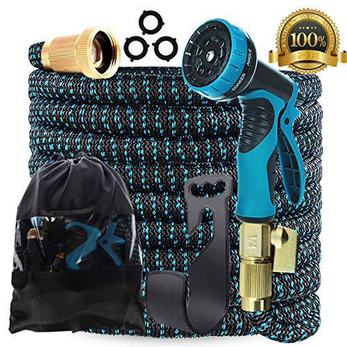 Gardguard 25ft Garden Hose Expandable  Expandable Water Hose with Durable 3 Layers Latex and 10 Function Nozzle Durable Flexible Water Hose with Solid Fittings Best Choice for Watering and Washing