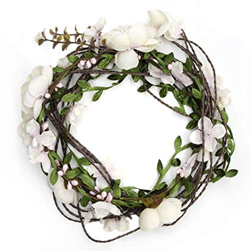Fashband Flower Crown Bridal Headband Wreath Halo Floral Wedding Garland Headpiece Festivals Party Photo Props Adjustable for Women Girls Fashband Flower Crown Bridal Headband Wreath Halo Floral Wedding Garland Headpiece Festivals Party Photo Props Adjustable for Women Girls