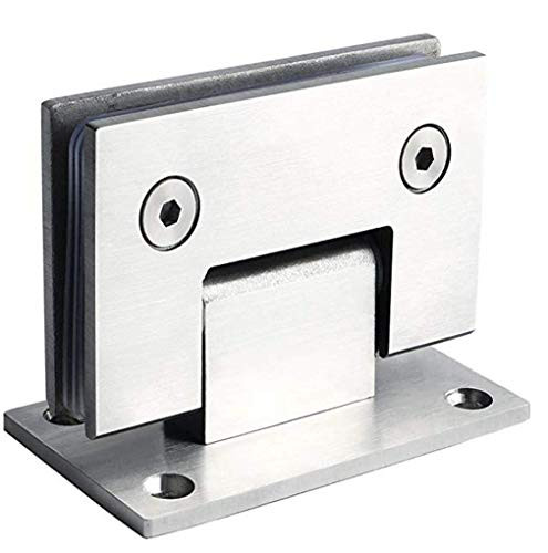 JU  Frameless Glass Door Hinges Shower Room Accessories 90 Degree Glass Door Hinge Hinge Stainless Steel Bathroom Clip  sliver