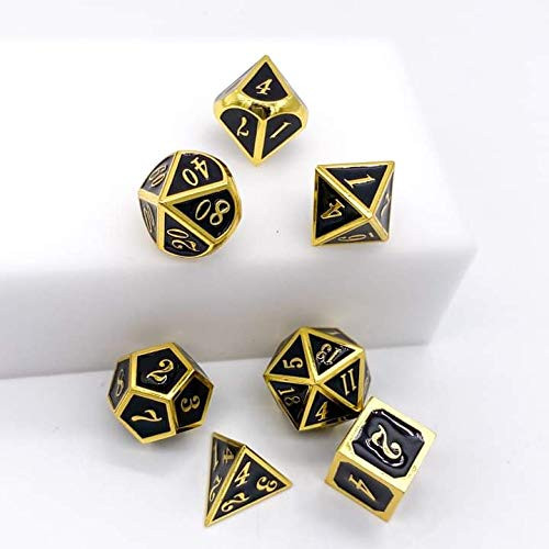 Metal dice Set d d Gold for RPG Game with dice Bag Including D20 D12 D10 D8 D6 D4