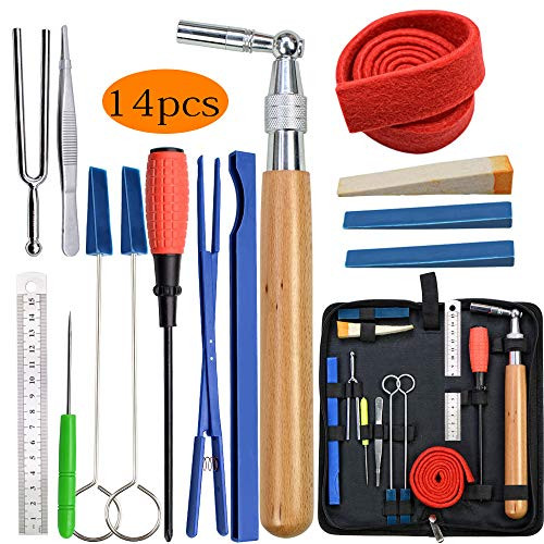 Piano Tuning Kit Professional Tuning Tools Wrench Star Head hammer Rubber Mutes Temperament Lever Felt Strip Fork combination for Piano Tuner