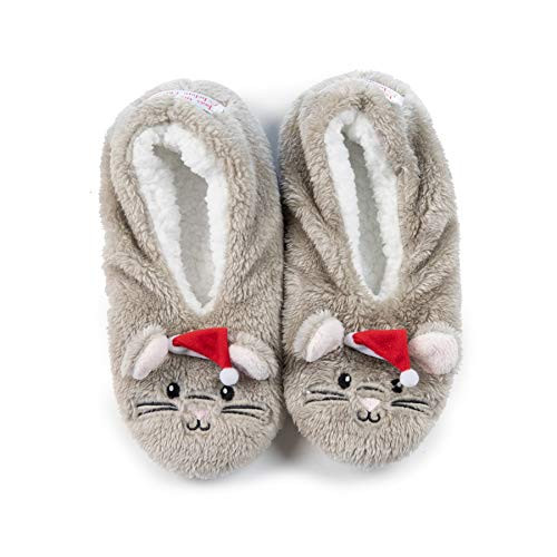 Faceplant Night Before Christmas Mouse Footsie Large Grey Faceplant Night Before Christmas Mouse Footsie Large Grey