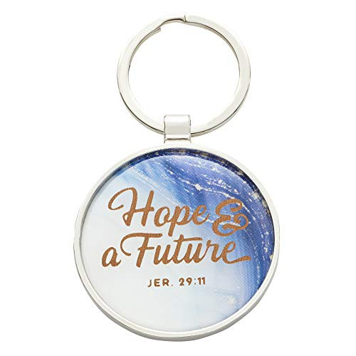 Hope and A Future   Jeremiah 29 11 Blue Keychain Keyring Accessory For Graduates