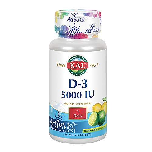 KAL Ultra D 3 5000 IU Activmelt Lemon Lime White 90 Count