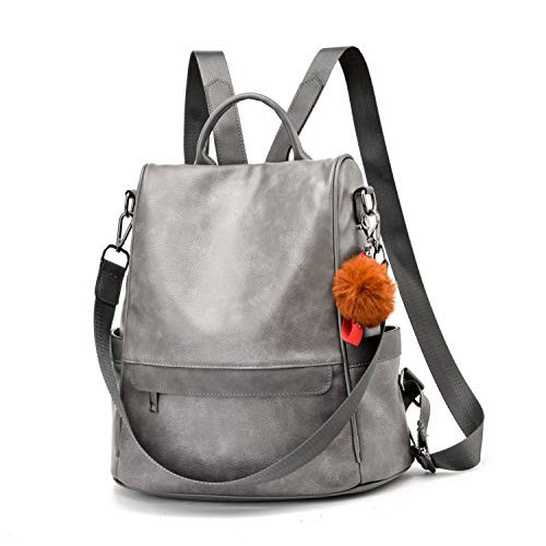 Women Backpack Purse PU Leather Anti theft Casual Shoulder Bag Fashion Ladies Satchel Bags?Grey? Women Backpack Purse PU Leather Anti theft Casual Shoulder Bag Fashion Ladies Satchel Bags?Grey?
