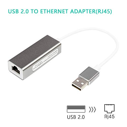 USB 2.0 to Ethernet Adapter,1000M USB 2.0 to RJ45 Gigabit Ethernet LAN Network Adapter Cable, Compatible for Computer/Tablet and More-Space Gray (100M-Space Gray)
