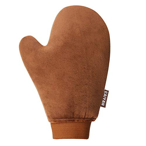 GAIYAH Self Tanning Mitt Applicator   Sunless Tanning Mitt with Anti Slip Elastic Wrist and Thumb Tanning Mitt Applicator Self Tanner Mitt Self Tanning Mit Ultra Soft and Streak Free