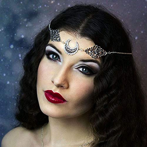 Catery Bride Wedding Headbands Jewelry Moon Hair Chain Boho Wedding Headpiece Head Chain Spring Summer Christmas Head Chain Silver Hair Jewelry for Women and Girls Catery Bride Wedding Headbands Jewelry Moon Hair Chain Boho Wedding Headpiece Head Chain Spring Summer Christmas Head Chain Silver Hair Jewelry for Women and Girls