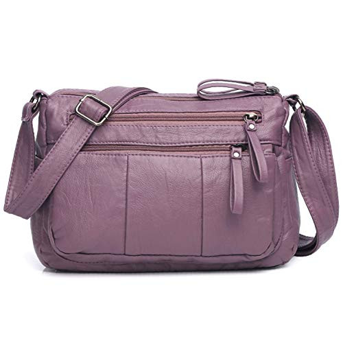 Women Crossbody Bag Pocketbooks Soft PU Leather Purses and Handbags Multi Pocket Shoulder Bag Messenger Bag